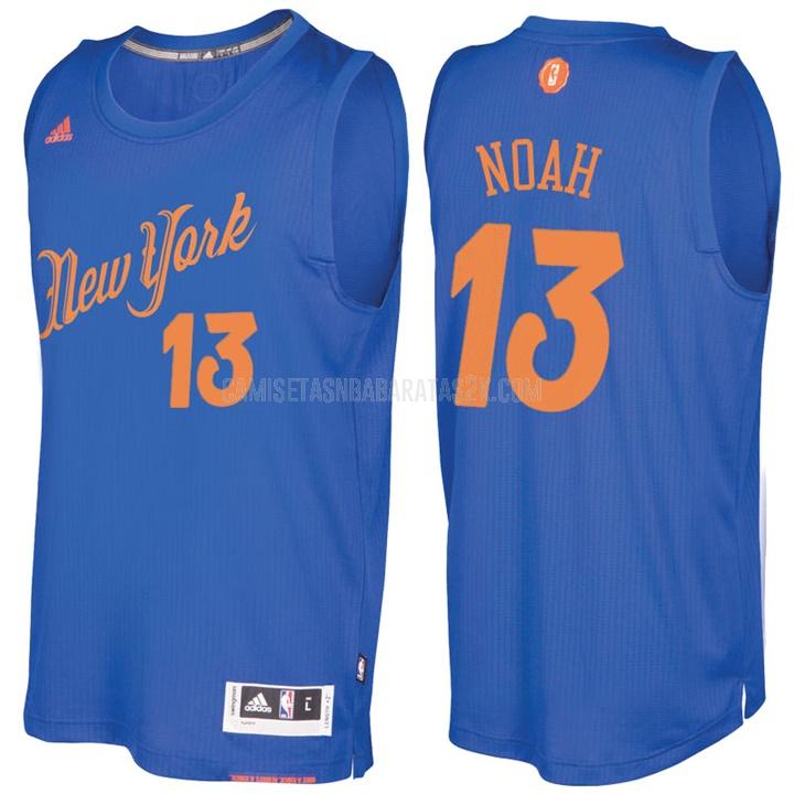 camiseta new york knicks de la joakim noah 13 hombres azul día de navidad 2016-17