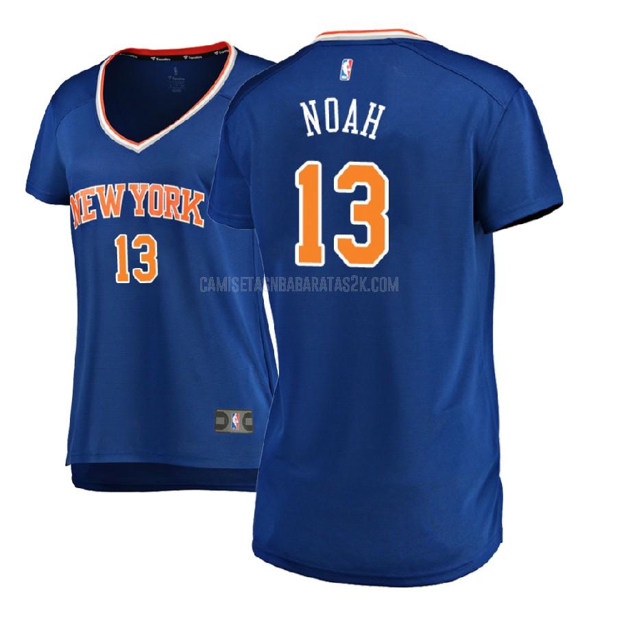 camiseta new york knicks de la joakim noah 13 mujer azul icon 2017-18