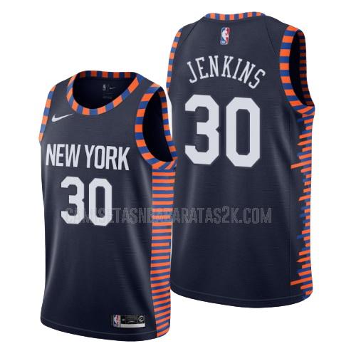 camiseta new york knicks de la john jenkins 30 niños azul marino edición city 2018-19