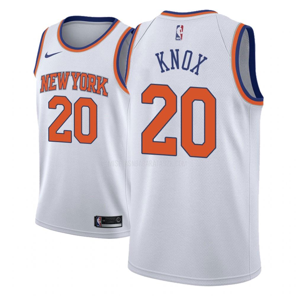 camiseta new york knicks de la kevin knox 20 hombres blanco association