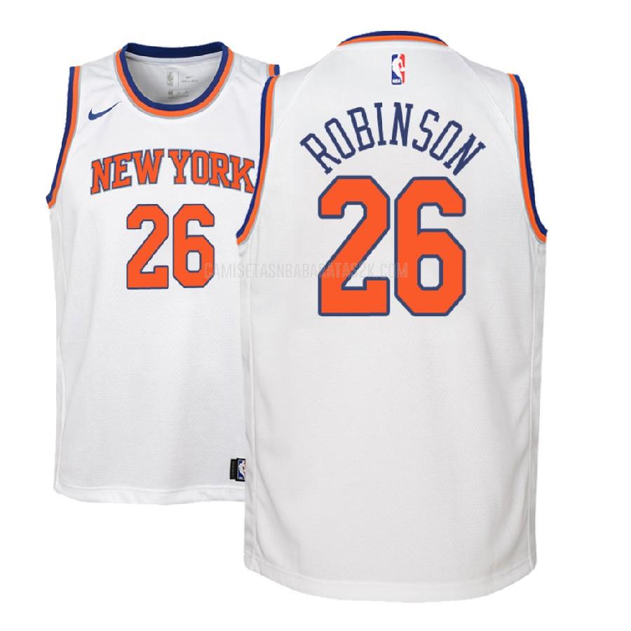camiseta new york knicks de la mitchell robinson 26 niños blanco association 2018 nba draft