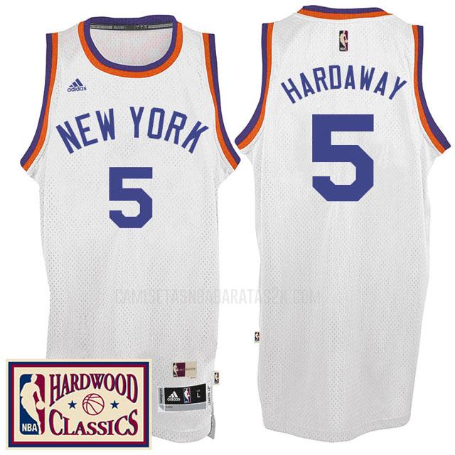 camiseta new york knicks de la tim hardaway jr 3 hombres blanco hardwood classics