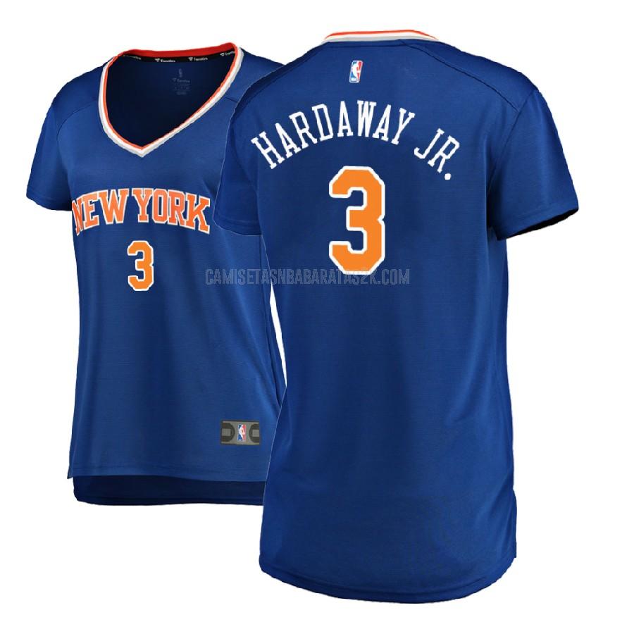 camiseta new york knicks de la tim hardaway jr 3 mujer azul icon 2017-18