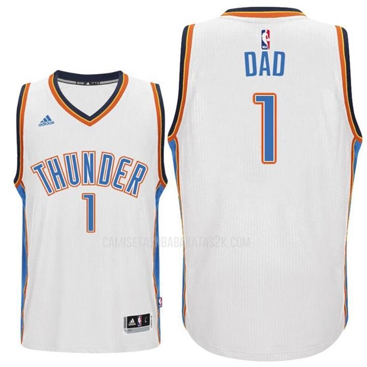 camiseta oklahoma city thunder de la dad 1 hombres blanco dia del padre