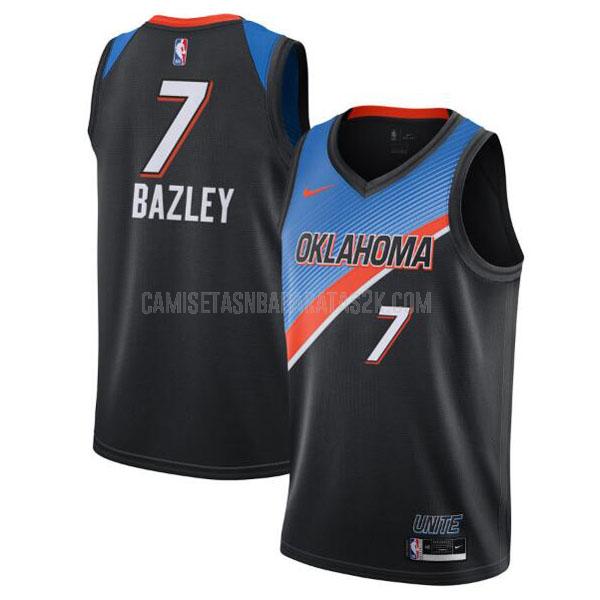 camiseta oklahoma city thunder de la darius bazley 7 hombres negro city edition 2020-21