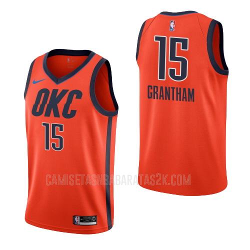 camiseta oklahoma city thunder de la donte grantham 15 hombres naranja edición earned