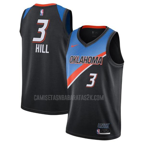camiseta oklahoma city thunder de la george hill 3 hombres negro city edition 2020-21