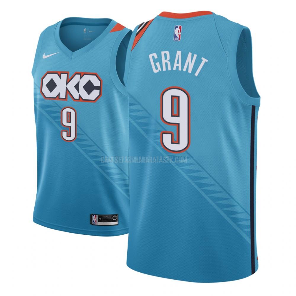 camiseta oklahoma city thunder de la jerami grant 9 hombres azul edición city