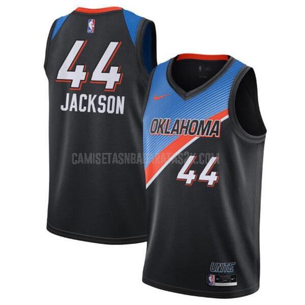 camiseta oklahoma city thunder de la justin jackson 44 hombres negro city edition 2020-21