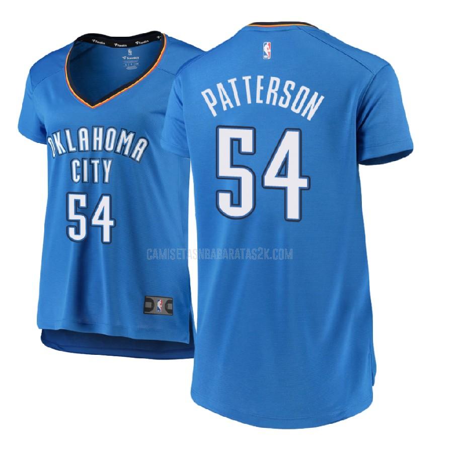 camiseta oklahoma city thunder de la patrick patterson 54 mujer azul icon 2017-18