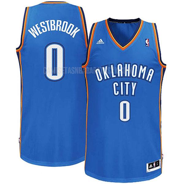 camiseta oklahoma city thunder de la russell westbrook 0 hombres azul edición city