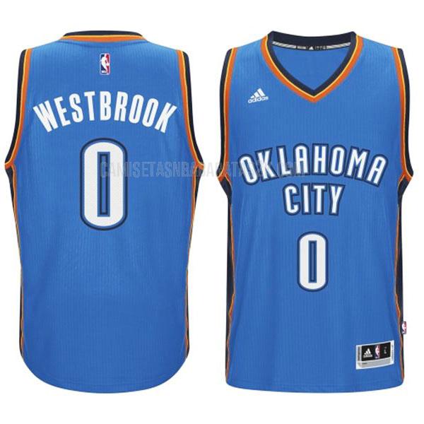 camiseta oklahoma city thunder de la russell westbrook 0 hombres azul road swingman 2014-15