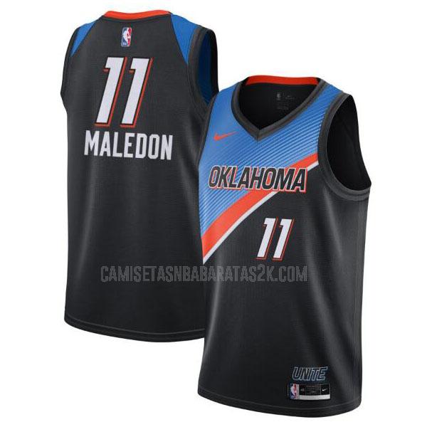camiseta oklahoma city thunder de la theo maledon 11 hombres negro city edition 2020-21
