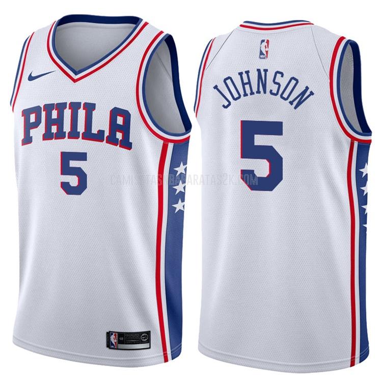 camiseta philadelphia 76ers de la amir johnson 5 hombres blanco association 2017-18