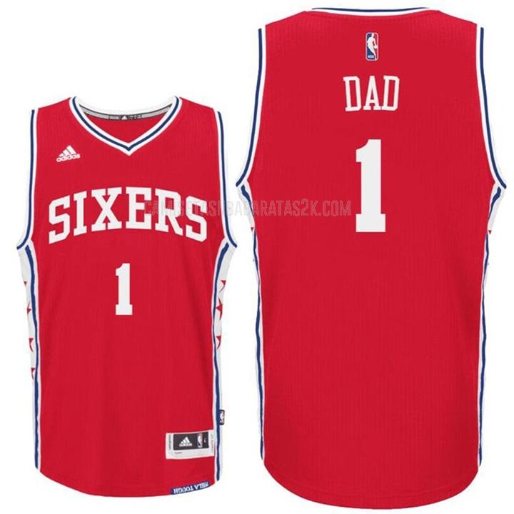 camiseta philadelphia 76ers de la dad 1 hombres rojo dia del padre