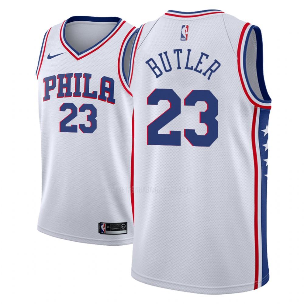 camiseta philadelphia 76ers de la jimmy butler 23 hombres blanco association