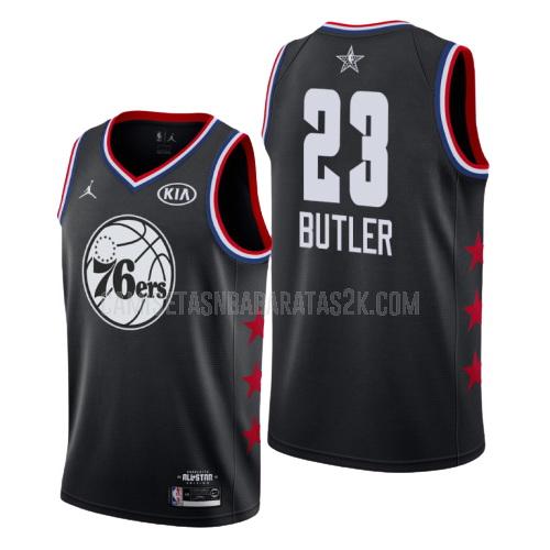 camiseta philadelphia 76ers de la jimmy butler 23 hombres negro nba all-star 2019