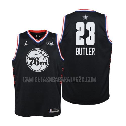 camiseta philadelphia 76ers de la jimmy butler 23 niños negro nba all-star 2019