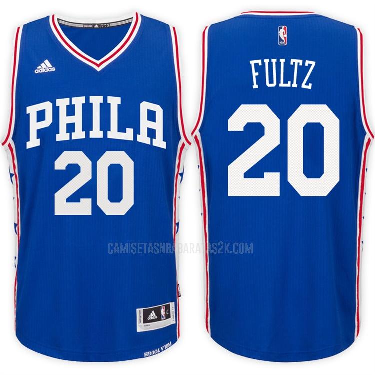 camiseta philadelphia 76ers de la markelle fultz 20 hombres azul road