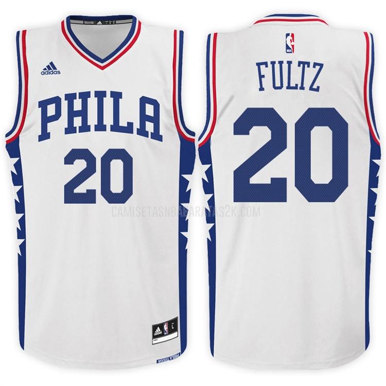 camiseta philadelphia 76ers de la markelle fultz 20 hombres blanco primera