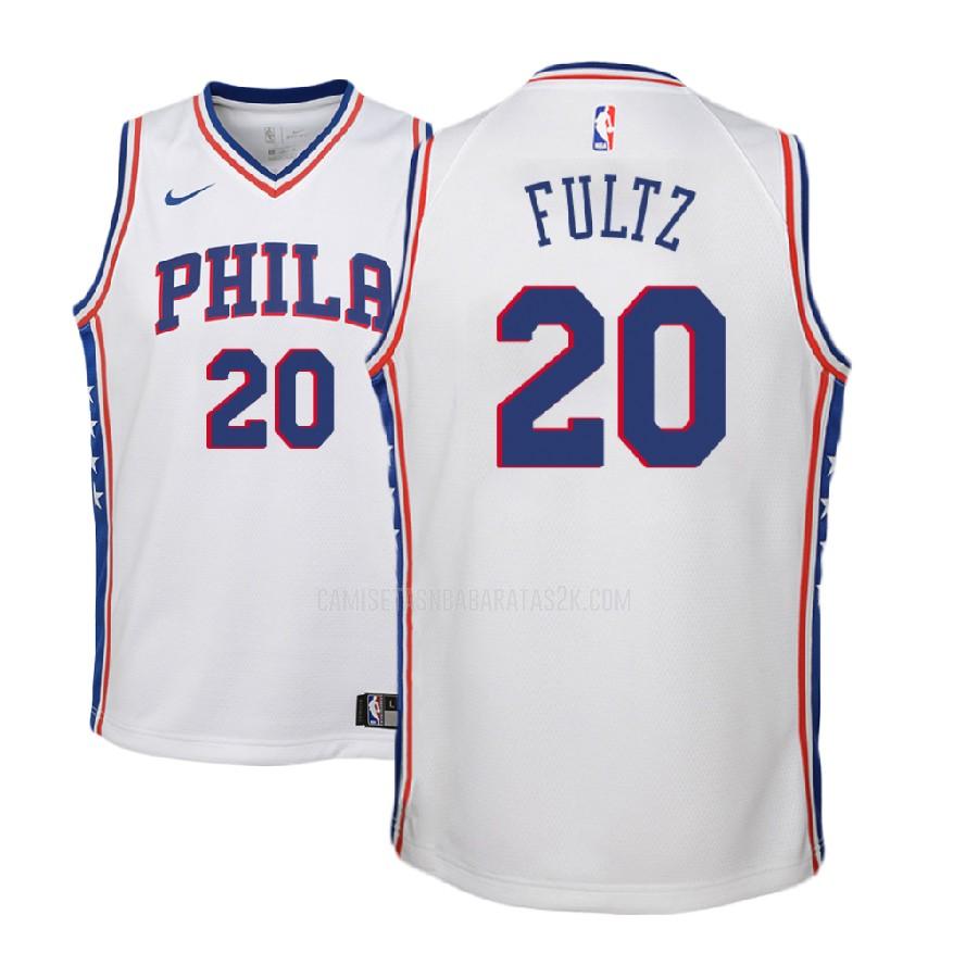 camiseta philadelphia 76ers de la markelle fultz 20 niños blanco association 2017-18