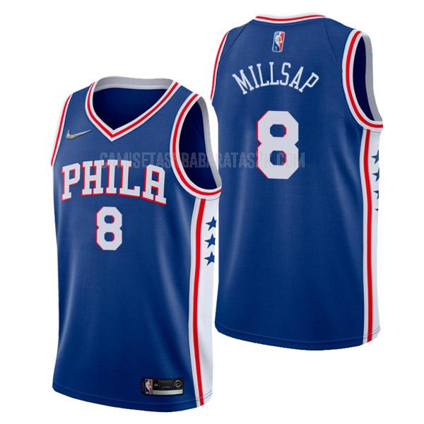 camiseta philadelphia 76ers de la paul millsap 8 hombres azul icon edition 2022