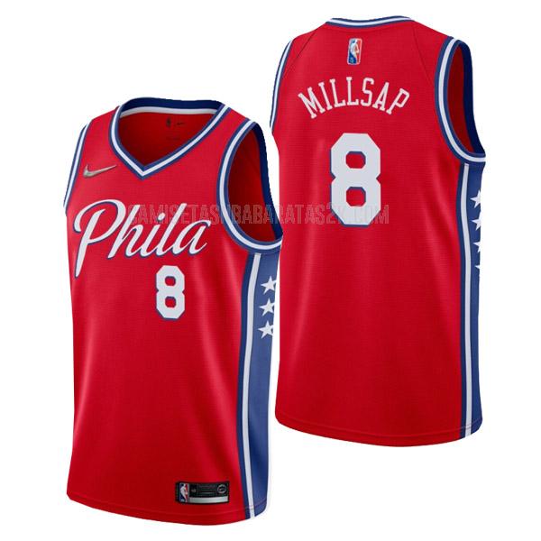 camiseta philadelphia 76ers de la paul millsap 8 hombres rojo statement edition 2022