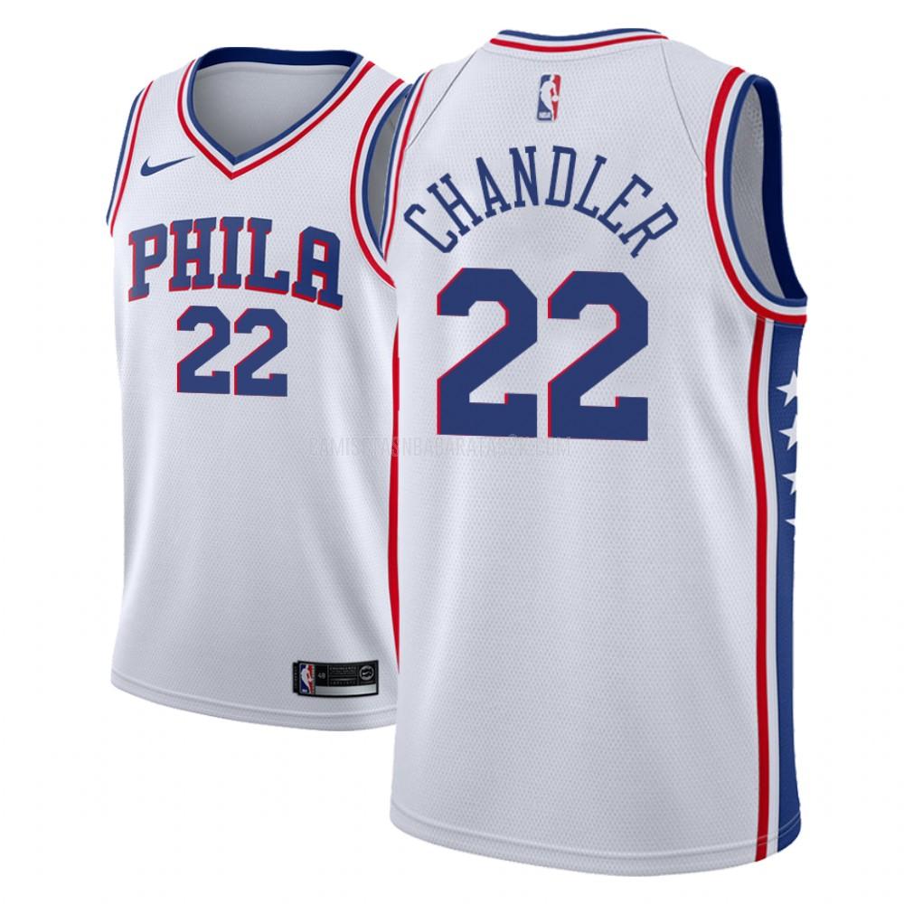 camiseta philadelphia 76ers de la wilson chandler 22 hombres blanco association