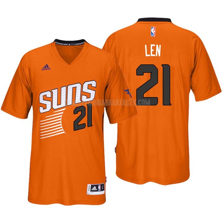 camiseta phoenix suns de la alex len 21 hombres naranja manga corta 2016-17