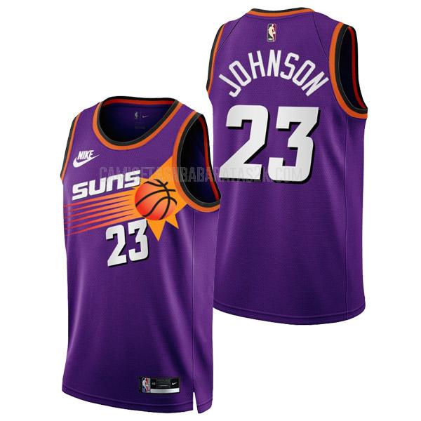 camiseta phoenix suns de la cameron johnson 23 hombres violeta classic edition 2022-23