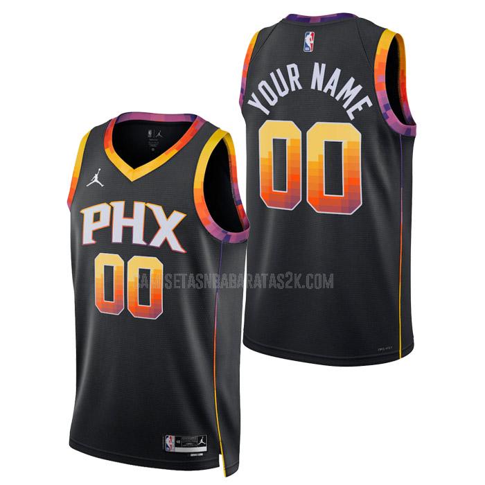 camiseta phoenix suns de la custom hombre negro statement edition 2023