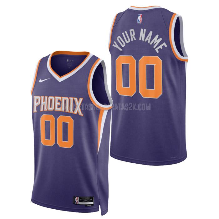 camiseta phoenix suns de la custom hombre púrpura icon edition 2023