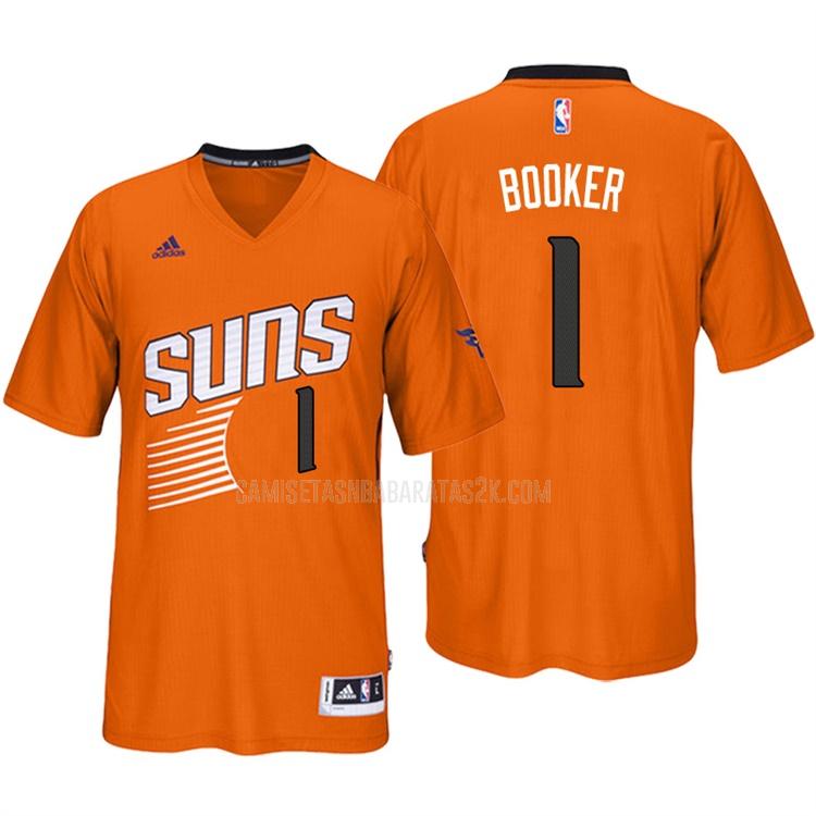 camiseta phoenix suns de la devin booker 1 hombres naranja manga corta 2016-17