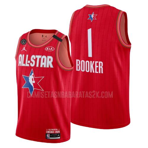 camiseta phoenix suns de la devin booker 1 hombres rojo nba all-star 2020