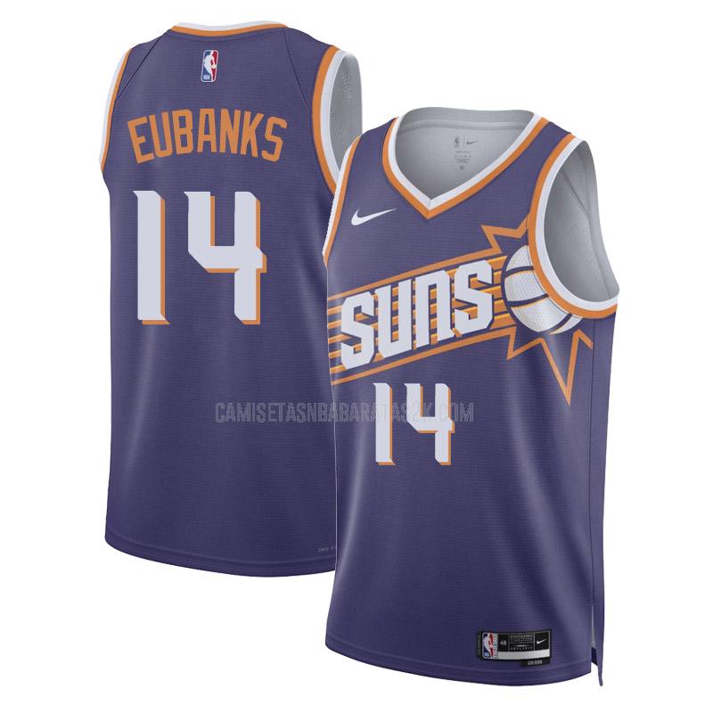 camiseta phoenix suns de la drew eubanks 14 hombre púrpura icon edition 2023-24