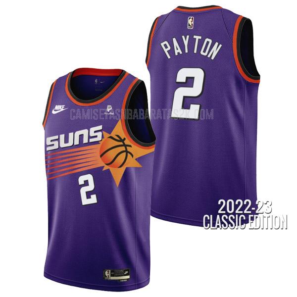 camiseta phoenix suns de la elfrid payton 2 hombres violeta classic edition 2022-23