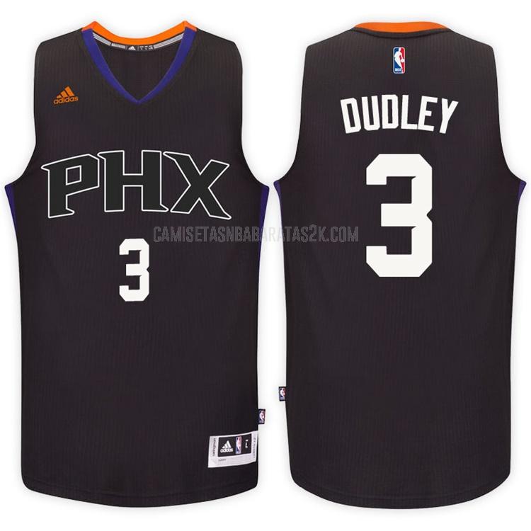 camiseta phoenix suns de la jared dudley 3 hombres negro alterno 2016-17