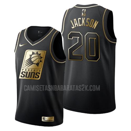 camiseta phoenix suns de la josh jackson 20 hombres negro edición dorada
