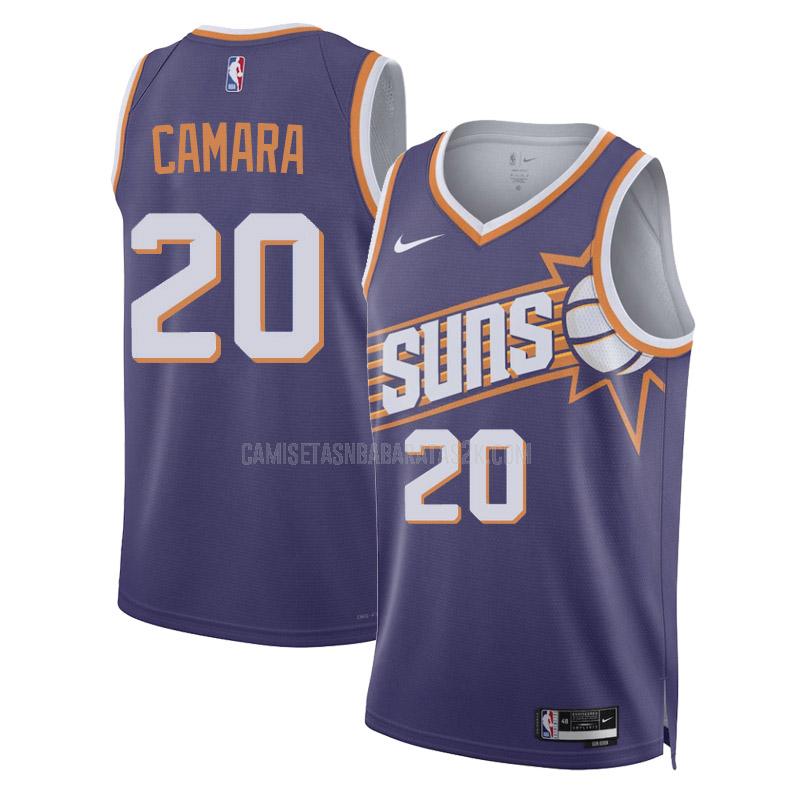 camiseta phoenix suns de la toumani camara 20 hombre púrpura icon edition 2023-24