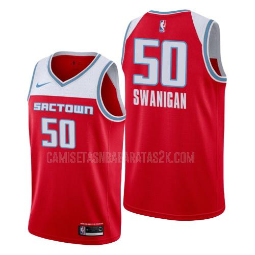 camiseta sacramento kings de la caleb swanigan 50 hombres rojo edición city 2019-20