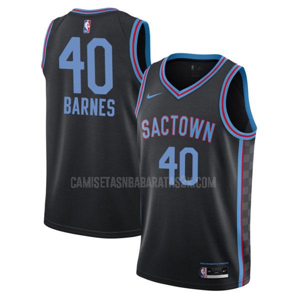 camiseta sacramento kings de la harrison barnes 40 hombres negro city edition 2020-21