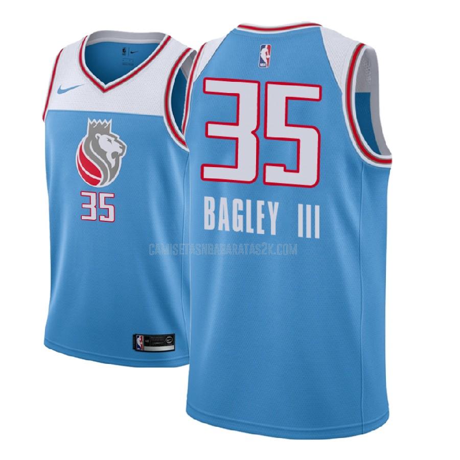 camiseta sacramento kings de la marvin bagley iii 35 hombres azul edición city 2018 nba draft
