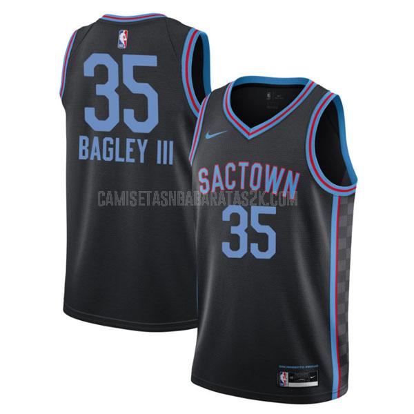 camiseta sacramento kings de la marvin bagley iii 35 hombres negro city edition 2020-21