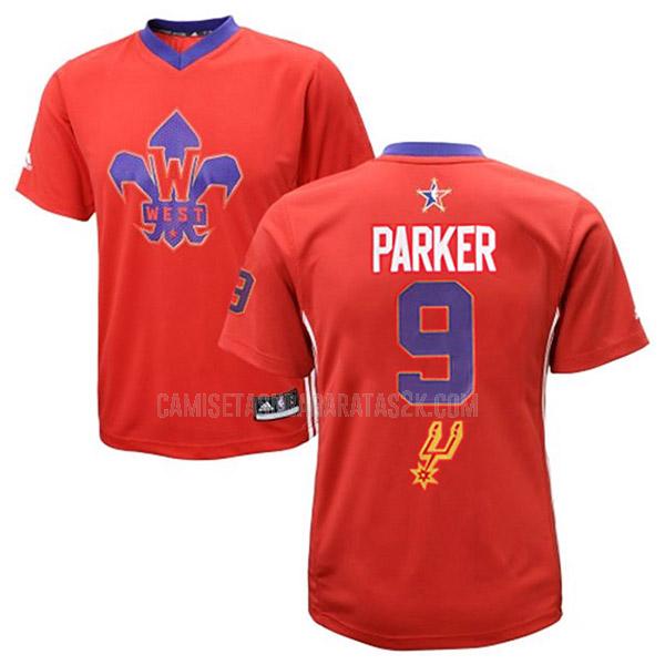 camiseta san antonio spurs de la tony parker 9 hombres rojo nba all-star 2014