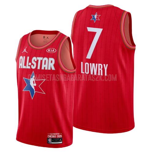 camiseta toronto raptors de la kyle lowry 7 hombres rojo nba all-star 2020