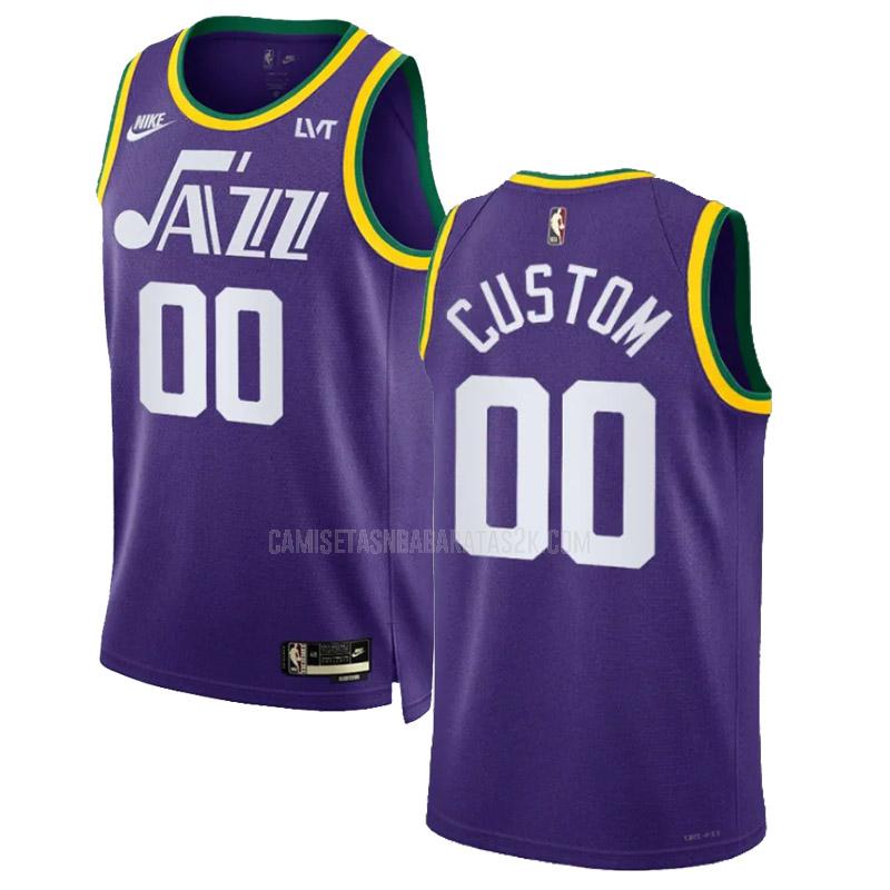 camiseta utah jazz de la custom 0 hombre púrpura classic edition 2023-24