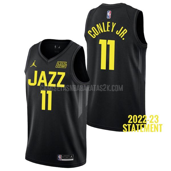 camiseta utah jazz de la mike conley jr. 11 hombres negro statement edition 2022-23