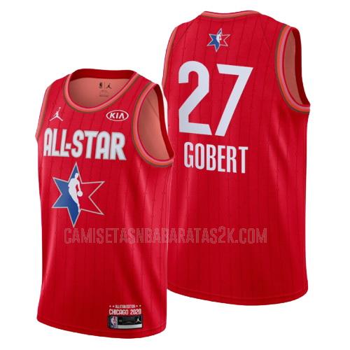 camiseta utah jazz de la rudy gobert 27 hombres rojo nba all-star 2020