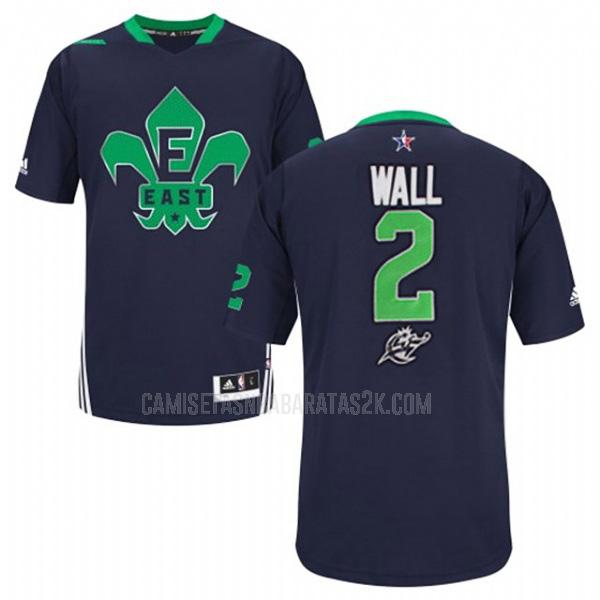camiseta washington wizards de la john wall 2 hombres azul nba all-star 2014