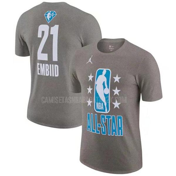 camisetas all-star de la joel embiid 21 hombres gris 2022